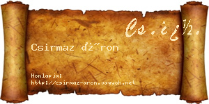 Csirmaz Áron névjegykártya