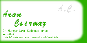 aron csirmaz business card
